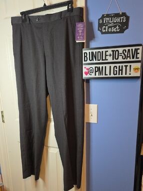George Classic Fit Black Dress Pants 38x32 New Repreve